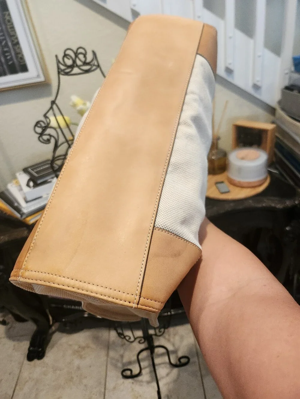 Tory Burch Ella Beige Canvas Tote